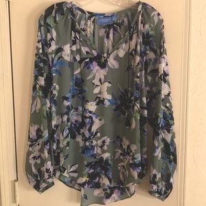 Vera Wang Floral Long Sleeve Blouse